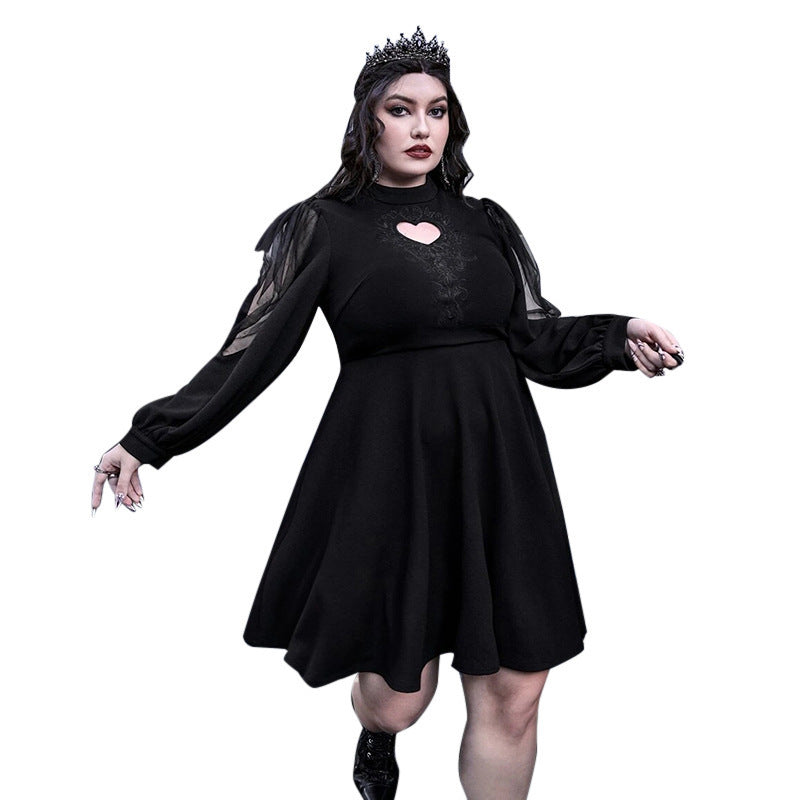 Robe mini évasée élégante pour femmes avec détail de manches transparentes Chic und Stil