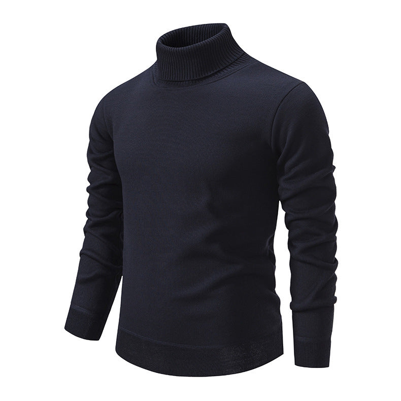 Pull à col roulé pour hommes en tricot doux avec design structuré Chic und Stil