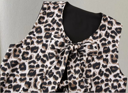 Women Large Leopard Print Chic Pants