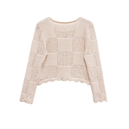 Dame gilet en tricot avec motif au crochet unique Chic und Stil