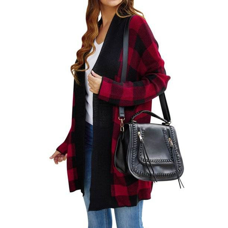 Cardigan pour femmes avec motif à carreaux et coupe décontractée Chic und Still