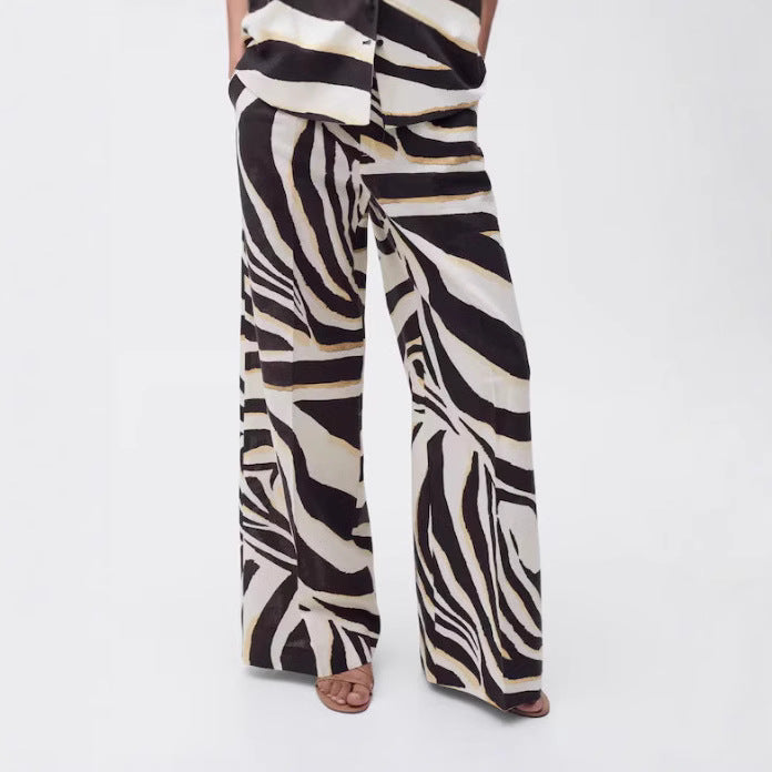 Chic and Style zebra print wide pants for women