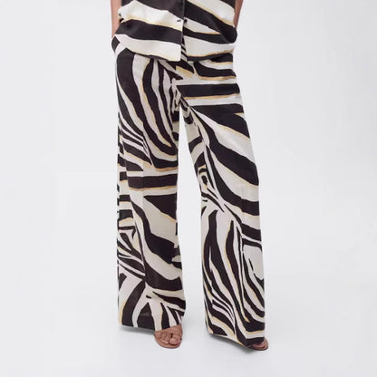 Chic and Style zebra print wide pants for women