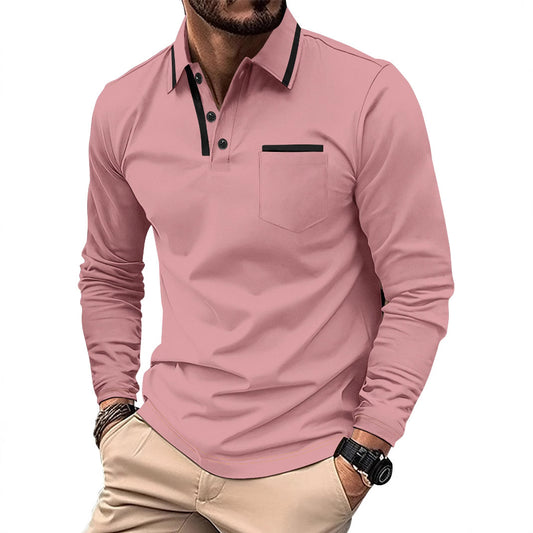 Men's long sleeve polo shirt with modern chic and style design