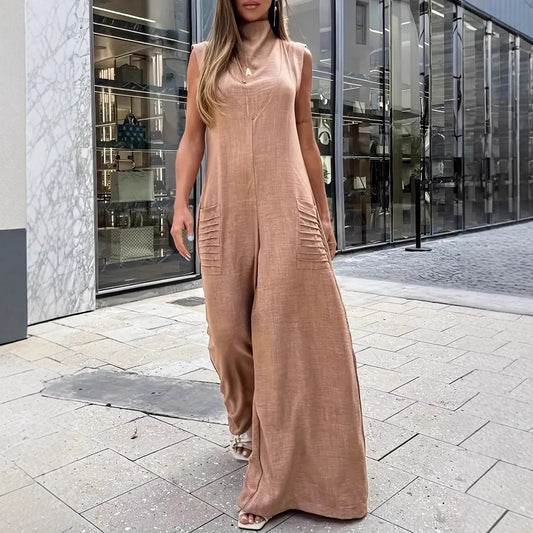 Combinaison maxi aérée pour femmes avec des plis décoratifs et des poches latérales Chic und Stil