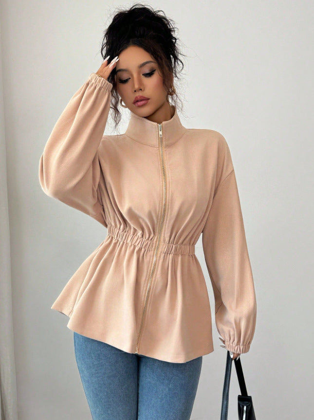 Dames Hoodie zippé moderne avec taille Chic und Stil