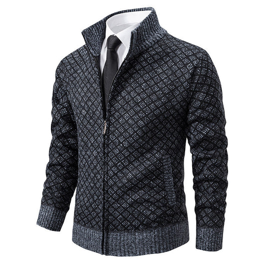 Dames élégant cardigan avec col montant Chic und Stil