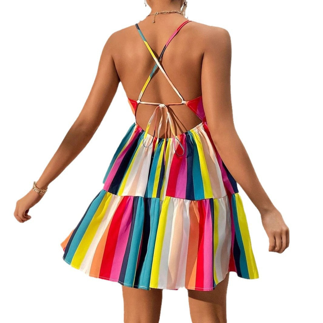 Femmes Robe à Bretelles Animaux Chic und Stil