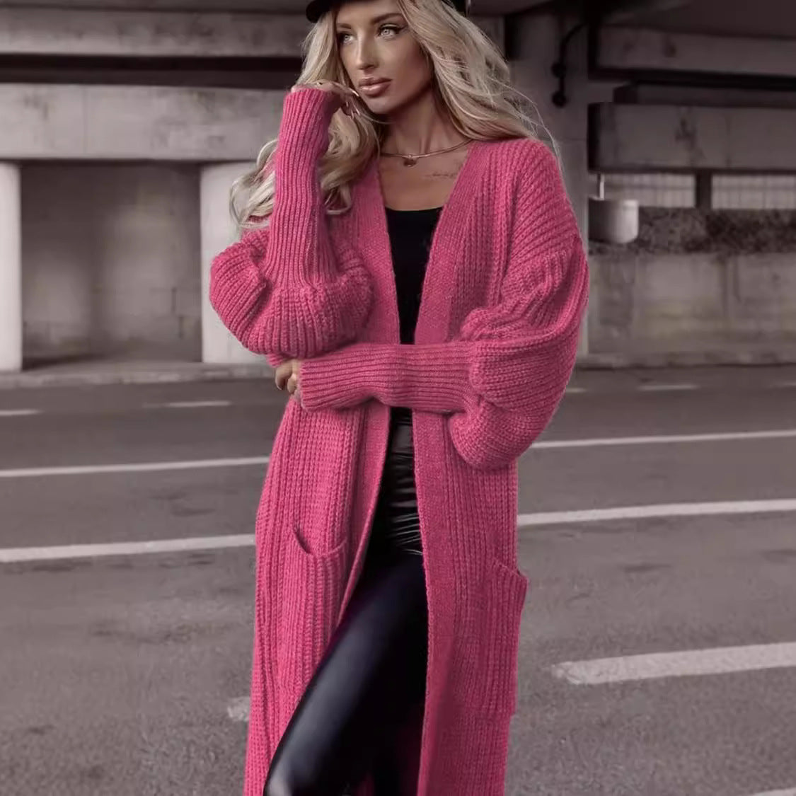 Cardigan à grosse maille pour femmes avec poches profondes et coupe oversize décontractée Chic und Stil