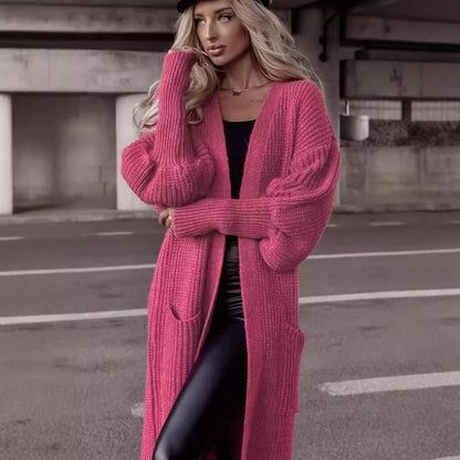 Cardigan à grosse maille pour femmes avec poches profondes et coupe oversize décontractée Chic und Stil