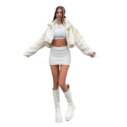 Dames Fleece Jacket avec coupe cropped et boutons amovibles Chic und Stil