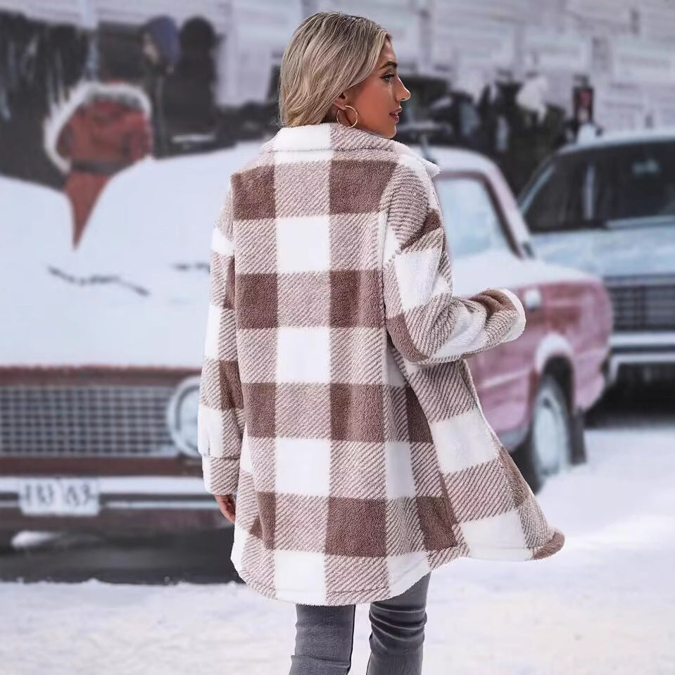 Dames Flanel-Hiver Veste Chic und Stil