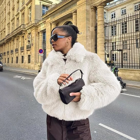 Dames Designer Veste en fausse fourrure Chic und Stil