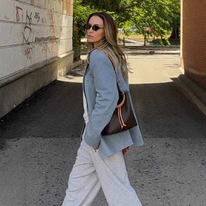Blazer pour femmes grande taille en denim de haute qualité Chic und Stil