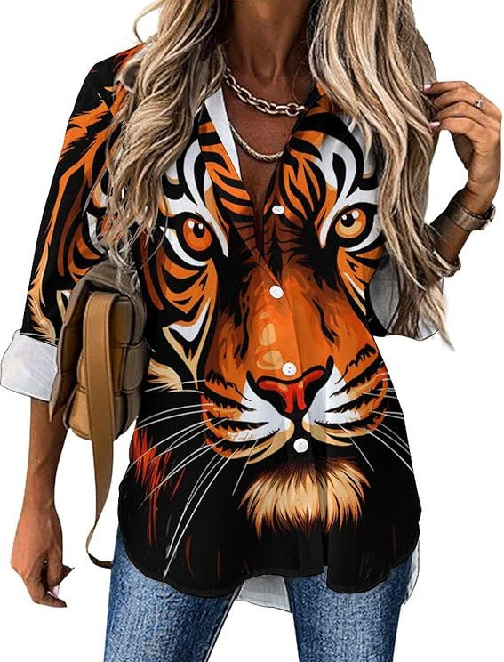 Blouse chemise pour femmes avec motif animal vivant Chic und Stil