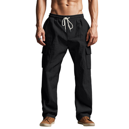 Casual cargo pants for men with elastic waistband and practical side pockets Chic and Style