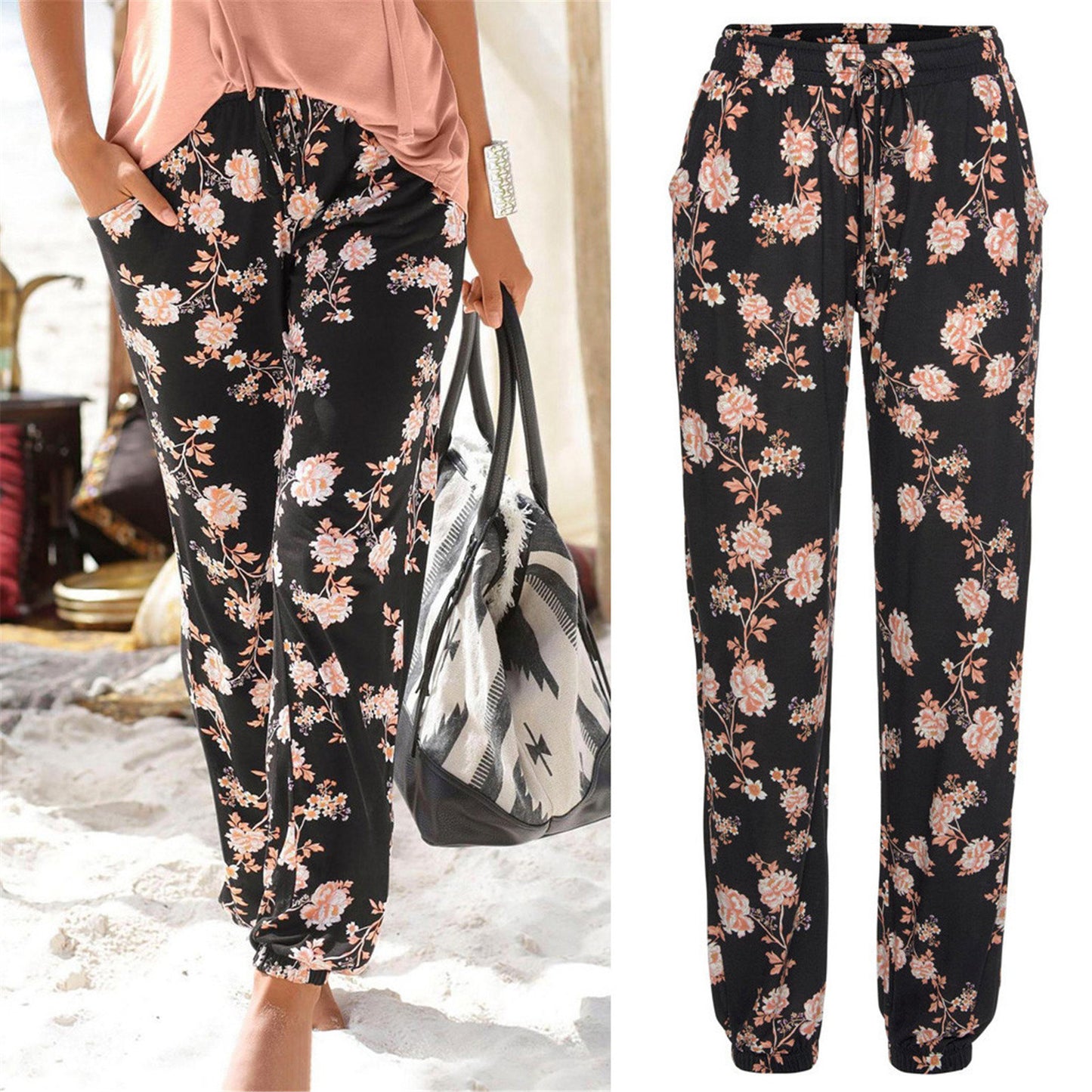 Women Chic Floral Pattern Lounge Pants Chic and Style