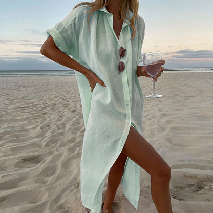 Robe en lin décontractée pour femmes Chic und Stil