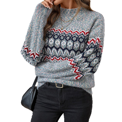 Pull en tricot pour femmes avec motif géométrique et coupe ample Chic und Stil