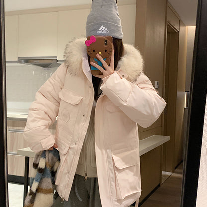 Dame parka d'hiver avec fausse fourrure amovible Chic und Stil