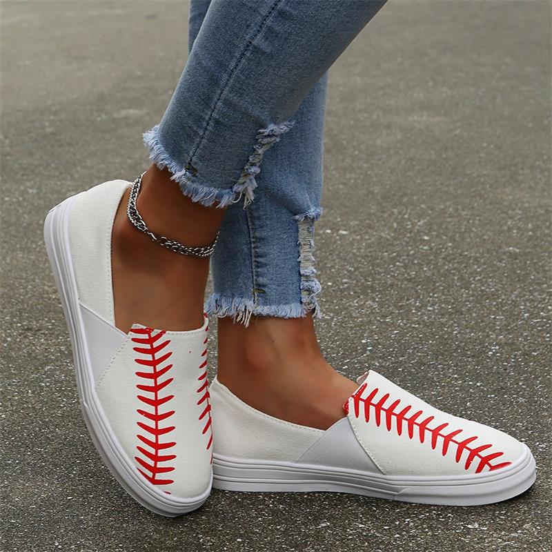 Baskets décontractées à enfiler pour femmes avec design baseball sportif Chic und Stil