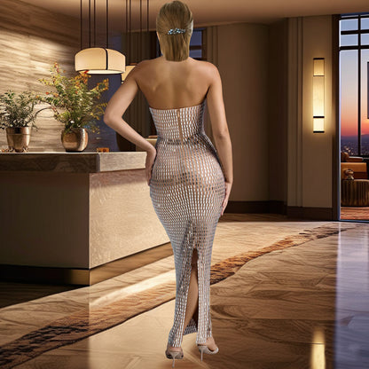 Women's Chic and Stylish Off-Shoulder Bodycon Maxi Dress
