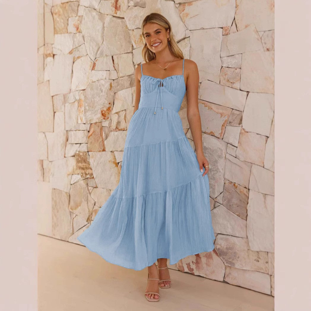 Robe maxi à bretelles réglables pour femmes Chic und Stil