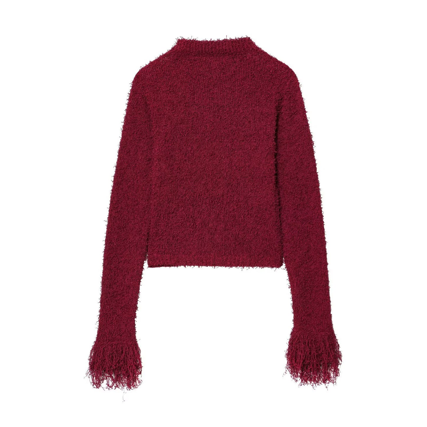 Dames Gilet en maille confortable avec des manches frangées et un col à la mode Chic und Stil