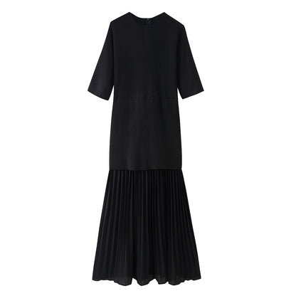 Robe maxi femme avec design plissé de haute qualité et coupe moderne Chic und Stil