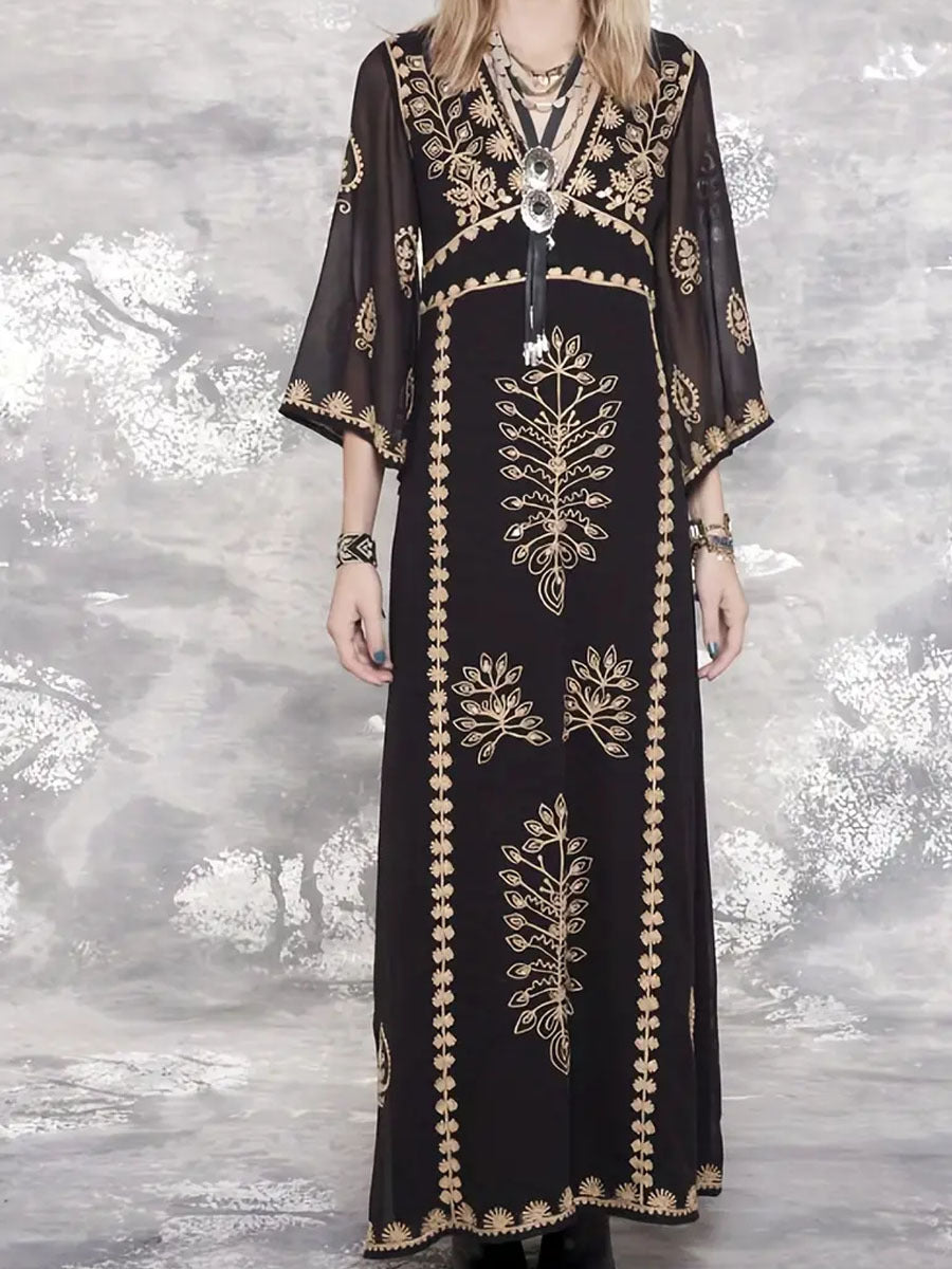 Robe maxi élégante pour femmes avec des broderies artistiques Chic und Stil