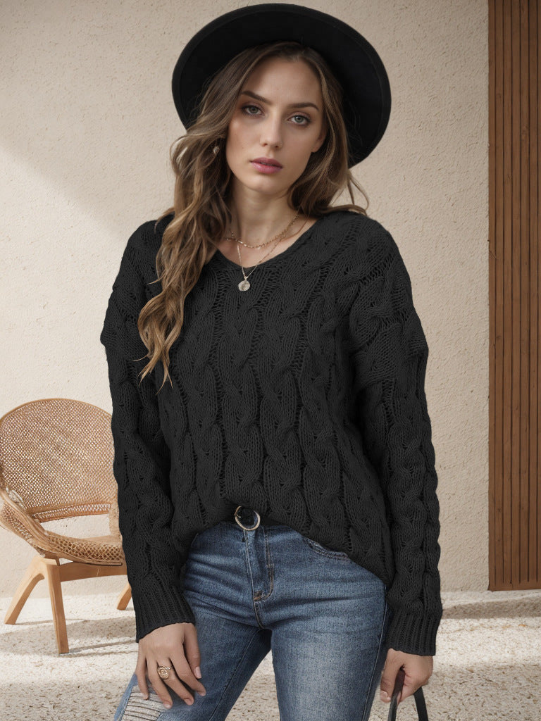Pull-over en tricot épais pour dames avec un design de tresse moderne et une coupe ample Chic und Stil