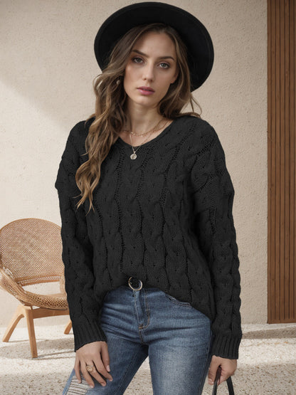 Pull-over en tricot épais pour dames avec un design de tresse moderne et une coupe ample Chic und Stil