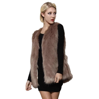 Dames Gilet en fausse fourrure douillette avec design élégant Chic und Stil