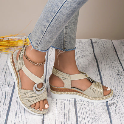 Dames Casual Chic Espadrille Plateforme Sandales Chic und Stil
