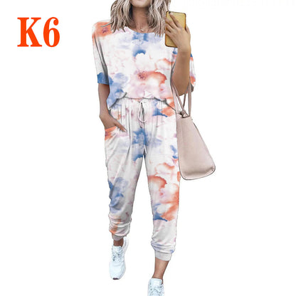 Dames combinaison décontractée légère avec un motif tie-dye frappant et des poches pratiques Chic und Stil