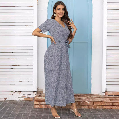Robe maxi à encolure en V à imprimé floral Chic und Stil