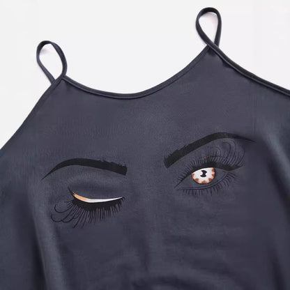 Robe mini pour femmes avec tissu respirant et motif d'yeux créatif Chic und Stil