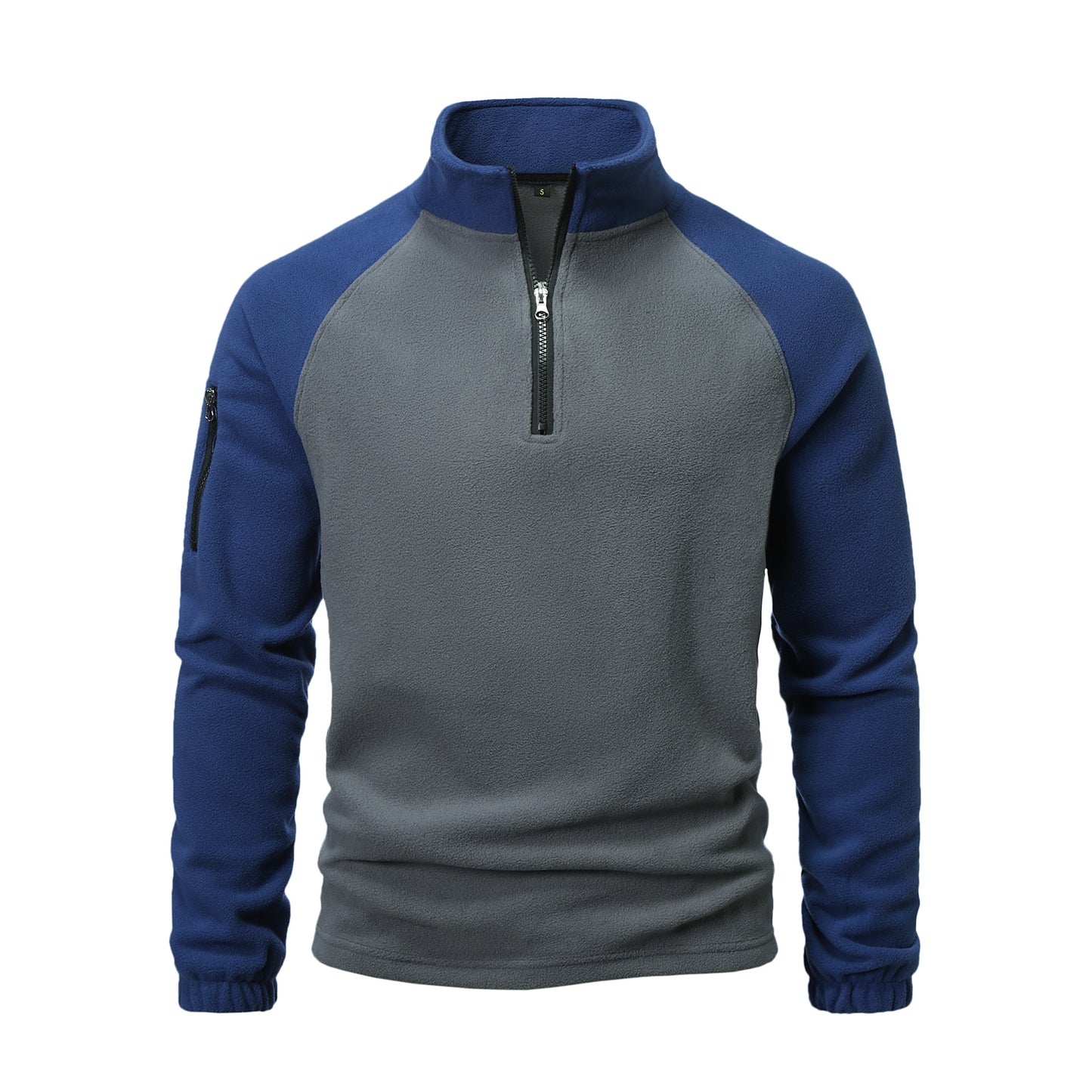 Men's fleece pullover with half-zip and practical pocket design Chic and Style