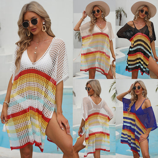 Tunique de plage en tricot ouverte légère et élégante Chic und Stil