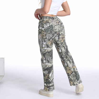 Wide camouflage jeans pants for women with a casual Chic and Style