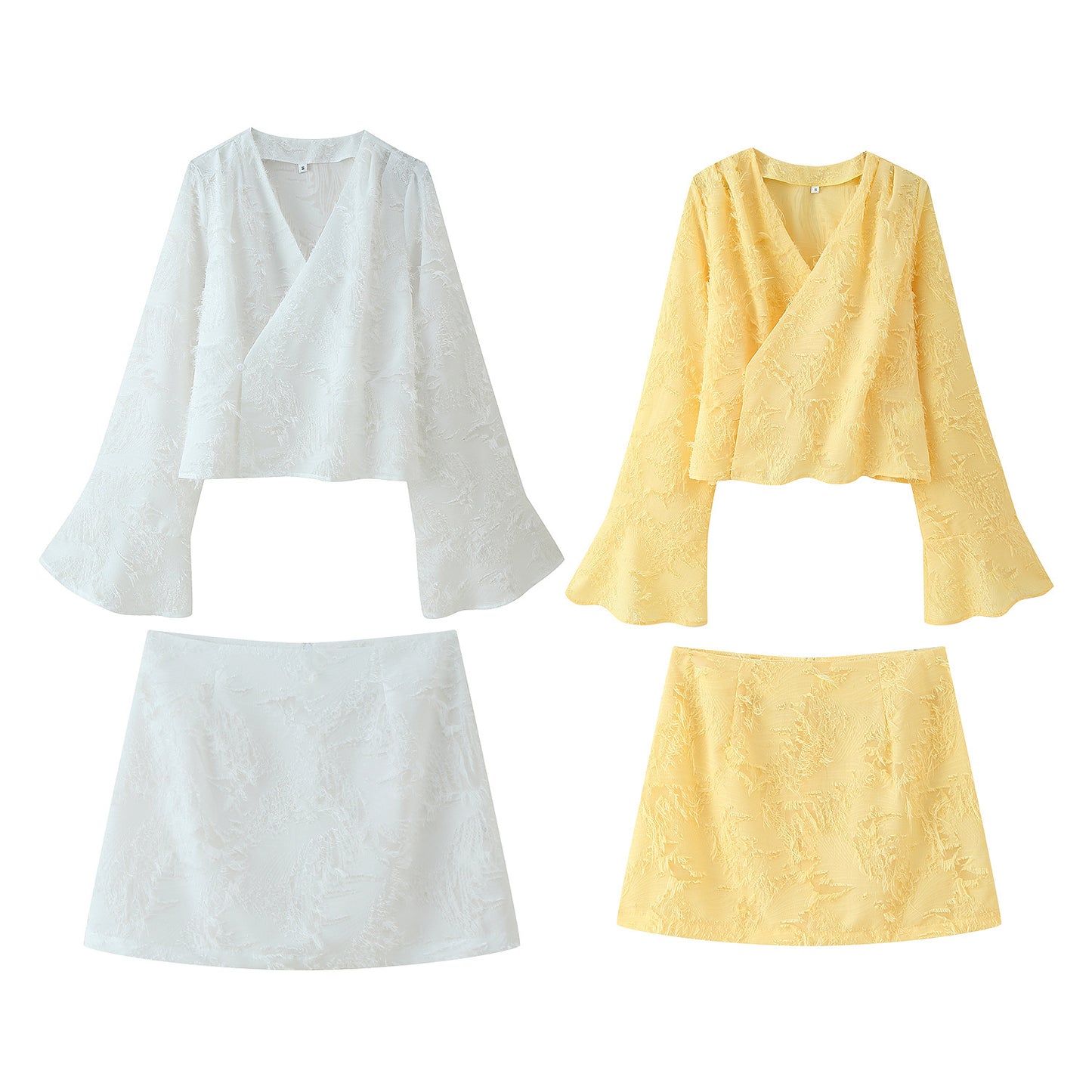 Robe courte élégante pour femmes avec design effiloché et décolleté en V Chic und Stil