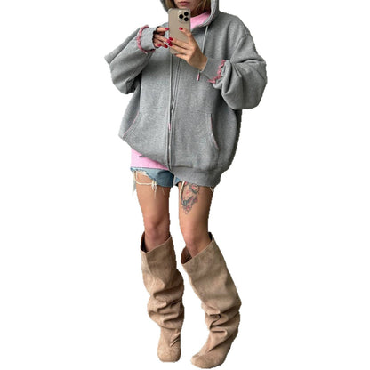 Dame veste à capuche avec des détails Destroyed modernes Chic und Stil