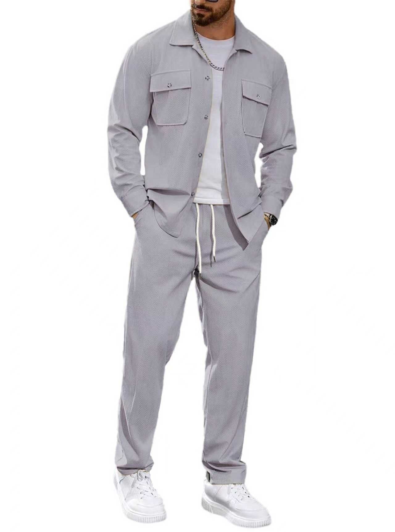 Costume de loisirs pour hommes moderne avec poches pratiques et taille élastique Chic und Stil