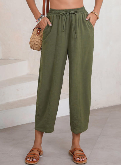 Pantalon de loisirs décontracté pour femmes avec taille élastique et poches pratiques Chic und Stil