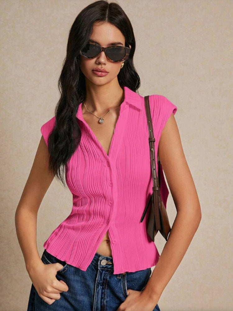 Blouse élégante pour femmes avec structure plissée et coupe étroite Chic und Stil