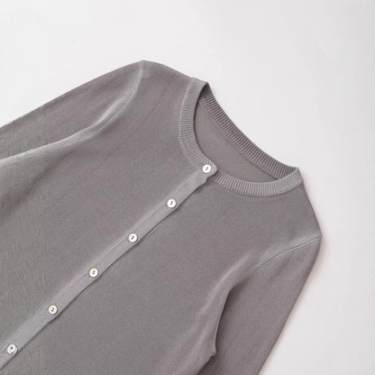 Dames Élégant gilet avec fine patte de boutonnage et encolure ronde Chic und Stil