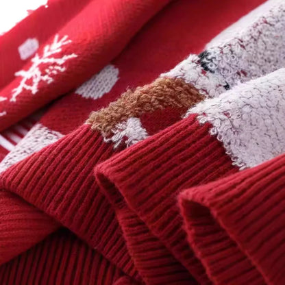 Pullover knit for women with reindeer and snowflakes pattern Chic und Stil