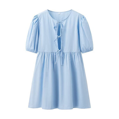 Robe d'été pour femmes avec motif léopard décontracté et manches volumineuses Chic und Stil