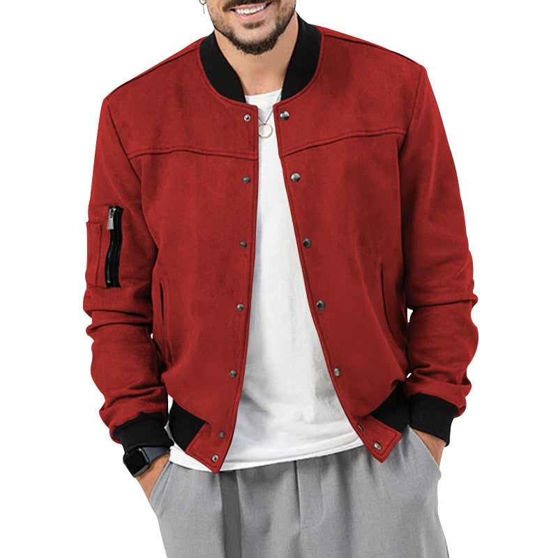Veste bomber moderne pour homme en simili daim de haute qualité Chic und Stil