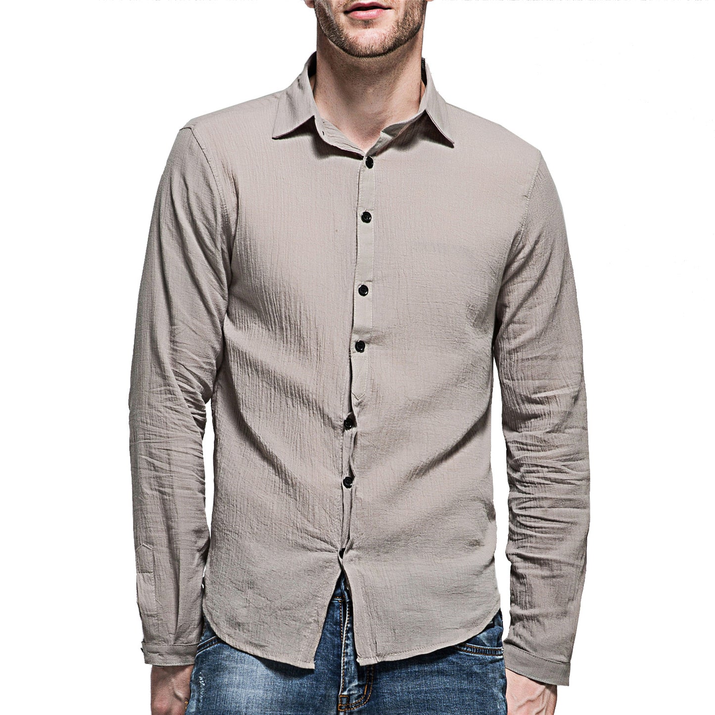 Chemise décontractée à manches longues pour hommes en mélange de lin Chic und Stil